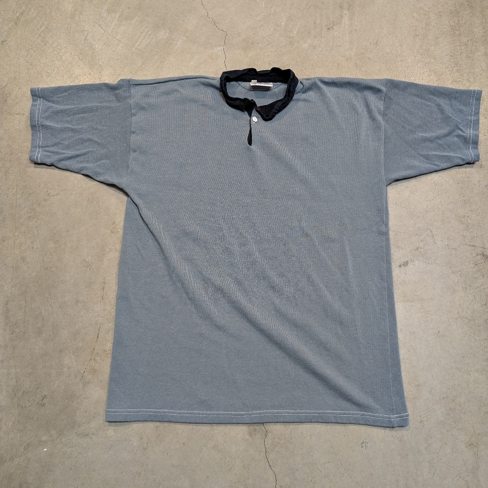 VTG Halbro Rubgy Shirt Men's XL Gray/Blue